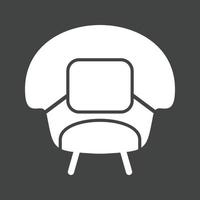 Stylish Chair Glyph Inverted Icon vector