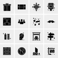 16 iconos de negocios universales vector ilustración de icono creativo para usar en proyectos relacionados con la web y dispositivos móviles