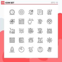 Universal Icon Symbols Group of 25 Modern Lines of coffee paper head mail plugin Editable Vector Design Elements