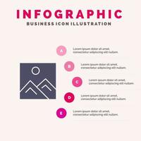 Frame Picture Image Education Infographics Presentation Template 5 Steps Presentation vector