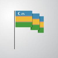 Karakalpakstan waving Flag creative background vector