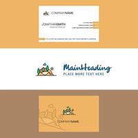 Beautiful Scenery Logo and business card vertical Design Vector