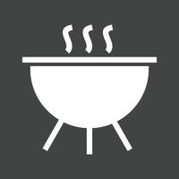 Cooking Pot Glyph Inverted Icon vector