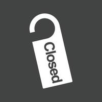 Closed Tag II Glyph Inverted Icon vector