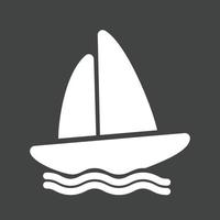 Boating Glyph Inverted Icon vector