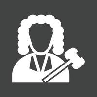 Judge I Glyph Inverted Icon vector