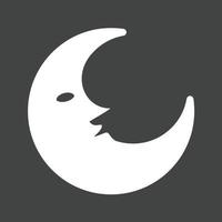 icono de glifo de media luna invertido vector