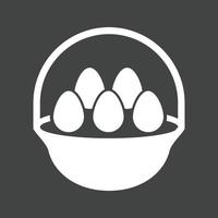 Eggs Basket II Glyph Inverted Icon vector