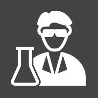 Scientist Glyph Inverted Icon vector