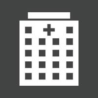 Hospital Glyph Inverted Icon vector