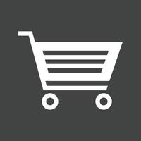 Shopping Cart Glyph Inverted Icon vector