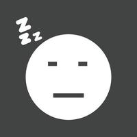 Sleepy I Glyph Inverted Icon vector