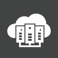 Cloud Computing Glyph Inverted Icon vector