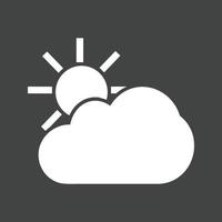 Partly Cloudy I Glyph Inverted Icon vector