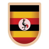 vector de dibujos animados de icono de escudo de uganda. día de la Bandera