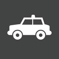 Police Car Glyph Inverted Icon vector