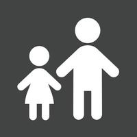 Standing with child Glyph Inverted Icon vector