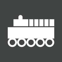 Toy Train II Glyph Inverted Icon vector