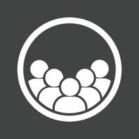 User Groups Glyph Inverted Icon vector