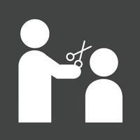 Cutting hair Glyph Inverted Icon vector