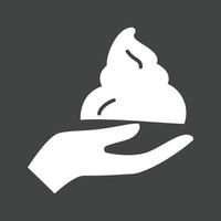 Cream in Hand Glyph Inverted Icon vector