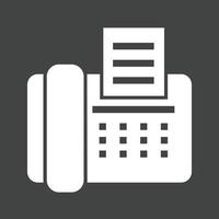 Fax Machine Glyph Inverted Icon vector