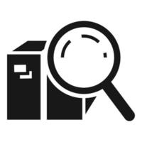 Parcel magnify glass icon, simple style vector