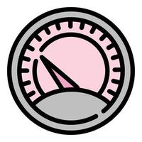 Classic speedometer icon, outline style vector