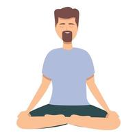 Morning meditation icon cartoon vector. Active workout vector