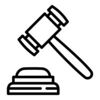 Courthouse judge gavel icon, outline style vector