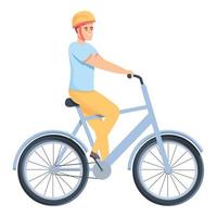 Happy cyclist icon cartoon vector. Bike lifestyle vector
