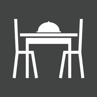 Dining Table I Glyph Inverted Icon vector