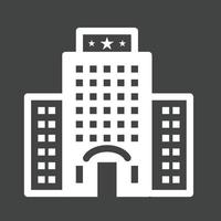 Five Star Building Glyph Inverted Icon vector