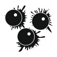 Paintball balls with splashes simple icon vector