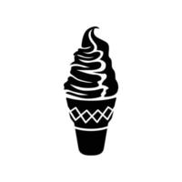 icono de cono de helado, estilo simple vector