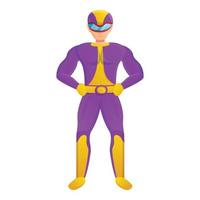 Power superhero icon, cartoon style vector