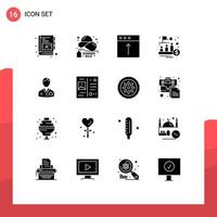 16 iconos creativos signos y símbolos modernos de gestión comercial verano ipo cargar elementos de diseño vectorial editables vector