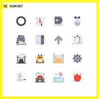 Universal Icon Symbols Group of 16 Modern Flat Colors of traffic overtaking data weapon bomb Editable Pack of Creative Vector Design Elements