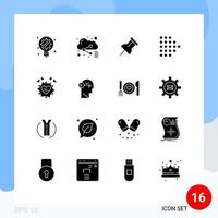 Stock Vector Icon Pack of 16 Line Signs and Symbols for heart card paper love right Editable Vector Design Elements