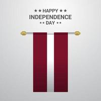 Latvia Independence day hanging flag background vector