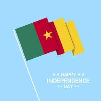 Cameroon Independence day typographic design with flag vector