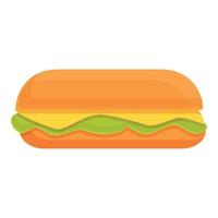 Takeaway vegetarian hot dog icon, cartoon style vector