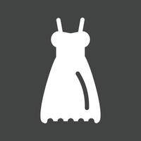 Wedding Dress Glyph Inverted Icon vector