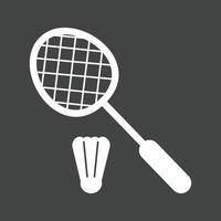 icono de glifo de bádminton invertido vector