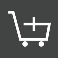 Add Shopping Cart Glyph Inverted Icon vector