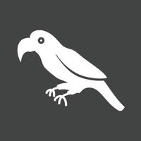 Parrot Glyph Inverted Icon vector