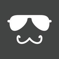 Hipster Man Glyph Inverted Icon vector
