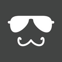 hipster hombre glifo icono invertido vector