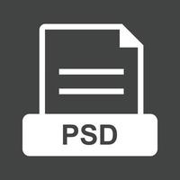 PSD Glyph Inverted Icon vector
