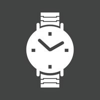 reloj de pulsera glifo icono invertido vector